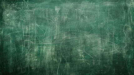 Green Texture. Chalkboard Blank Space for School Education with Chalk Traces