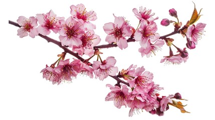 Wall Mural - SakuraCherry blossom blooming in spring season isolated on white background : Generative AI