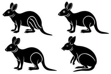 Sticker - bilby silhouette vector illustration