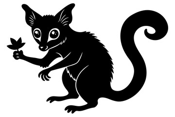 Canvas Print - lemur silhouette vector illustration