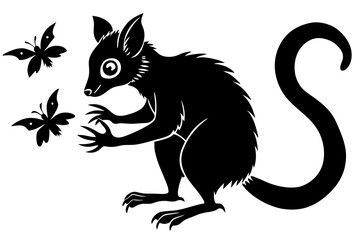 Canvas Print - lemur silhouette vector illustration