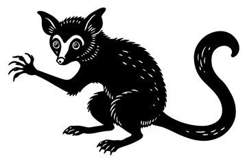 Canvas Print - lemur silhouette vector illustration