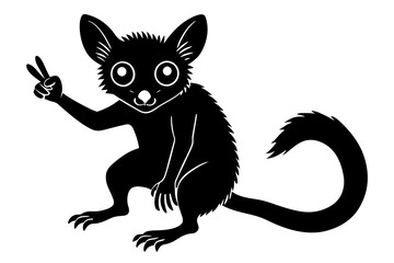 Canvas Print - lemur silhouette vector illustration