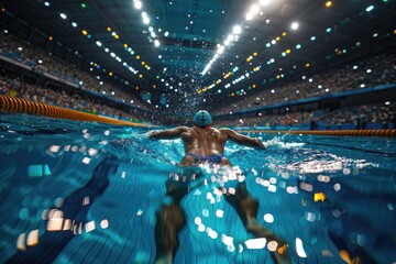 Wall Mural - swimming at the swimming pool olympic games professional photography