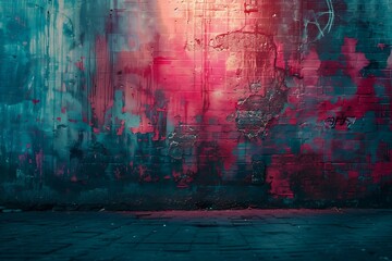 Poster - background with colorful graffiti and bold patterns with spotlight