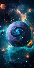 Sticker - Cosmic Swirl Abstract Space Art