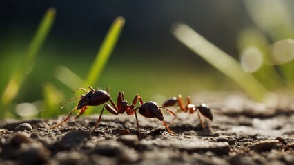 Canvas Print - Utilization of Strong Mandibles by Ants for Various Colony Tasks
