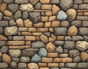 Seamless Castle Stone Wall texture for graphic design and object textures.