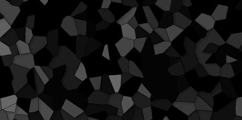 Poster - Abstract black and white broken stained-glass background with black line. geometric seamless pattern with 3d shapes triangle background. colorful low poly crystal mosaic and tiles background pattern.