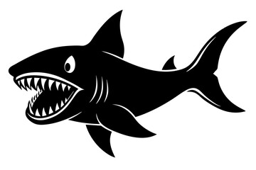 Sticker - goblin shark silhouette vector illustration