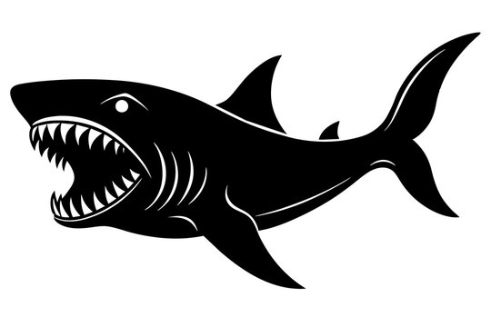goblin shark silhouette vector illustration