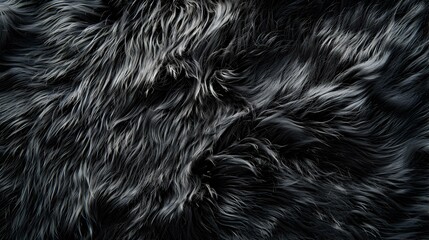 Canvas Print - black fur texture