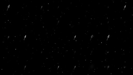 Poster - Template animation of evenly spaced mystical Spear symbols of different sizes and opacity. Animation of transparency and size. Seamless looped 4k animation on black background with stars