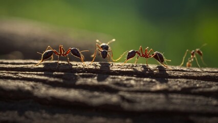 Wall Mural - Sentinel Ants Standing Guard to Protect the Colony from Potential Threats
