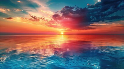 Wall Mural - Beauty of the sunset reflecting on the water