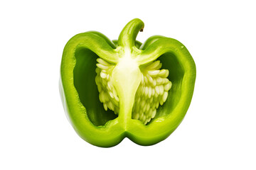 Wall Mural - a green bell pepper cut in half