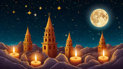 Wall Mural - christmas night scene