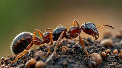 Wall Mural - Developmental Stages and Processes of Ants From Egg to Larvae to Pupae to Adult Forms
