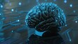 © Sukma - Abstract background of a computer circuit board with a glowing brain, compatible for technology, AI, innovation, and digital concepts.