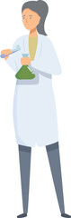 Poster - Scientist is carefully pouring a green chemical from a flask into a test tube