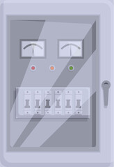 Poster - Electrical panel with fuses and ammeters controlling the power supply of a house or industrial facility