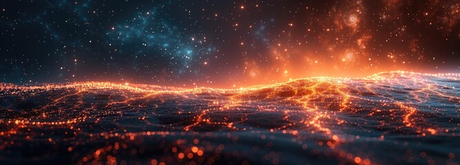 Abstract Digital Waves Representing Data Transfer and Technology Concepts
