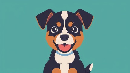 Check out this adorable 2d illustration design featuring an isolated icon of a cute dog