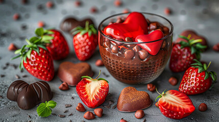 Wall Mural - chocolate and strawberry