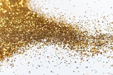 Wall Mural -  Golden glitter particles shine brightly.
