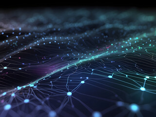Fototapete - Digital background ideal for technological operations, neural networks, AI, data transmission and encryption, digital archives, audio and visual representations, scientific research design