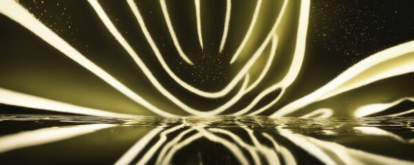 Wall Mural - arafed image of a yellow light streaks across a black background