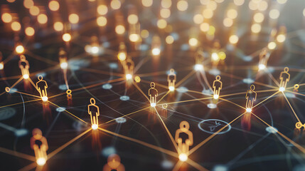 Poster - Network of business contacts and connections, symbolizing professional networking, corporate relationships, and strategic partnerships