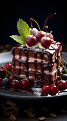 black forest cake dessert food photography background poster 