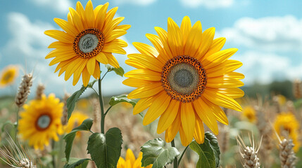 Canvas Print - field of sunflowers