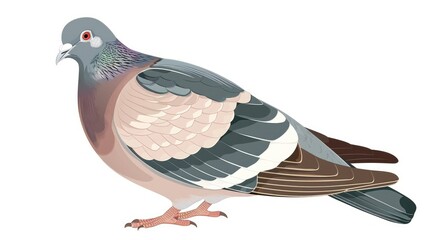 Sticker - Wood Pigeon isolated on a white background