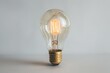 © volga - Illuminated vintage Edison bulb on neutral background