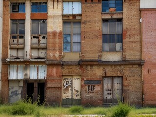 Canvas Print - old abandoned house in town