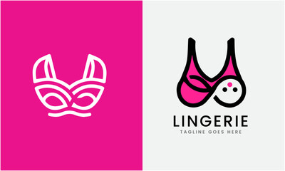 Lady girl Lingerie Logo icon, sexy woman bra, female under clothing modern vector image template