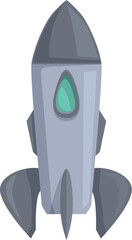 Poster - Cartoon rocket ship floating in space with no smoke or flames