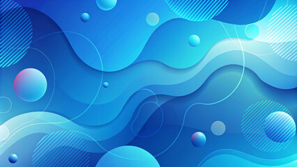 Sticker - abstract blue background with waves