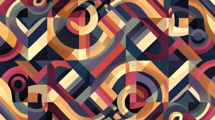 Canvas Print - Elegant seamless geometric design with beautiful colors for web invitations posters and textile prints