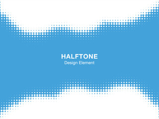 Wall Mural - halftone wavy blue frame. design for poster, invitation, gift card, coupon, book cover. banner halft