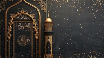 Wall Mural - kaaba, eid al - adha background, arabic, gold, no people, indoors, no people, hd wallpaper