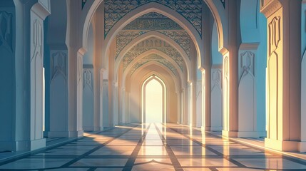 Wall Mural - islamic archways, eid al - adha background, building, floor, light, no people, indoors, no people, indoors, indoors, indoors, indoors, indoors, indoors,