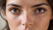 © Kromstar Studios - Caucasian woman, brown eyes, intense stare, closeup