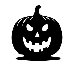 Wall Mural - Creepy Halloween Pumpkin Silhouette Vector