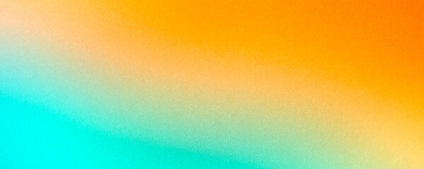Wall Mural - Abstract grainy background banner gradient of vibrant orange white blue and teal
