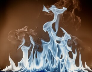 Wall Mural - a blue fire on a dark background