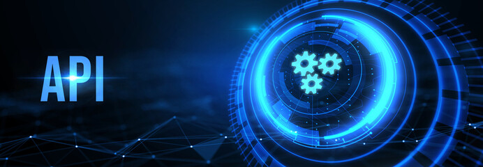 API - Application Programming Interface. Software development tool. Business, modern technology, internet and networking concept. 3d illustration