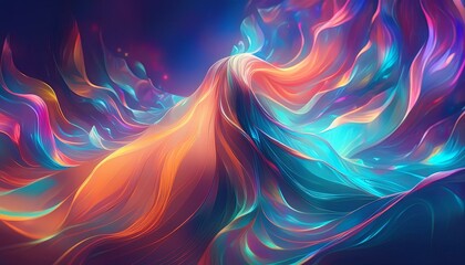 Wall Mural - An abstract painting of a flowing dress, with dynamic, sweeping lines and soft gradients 